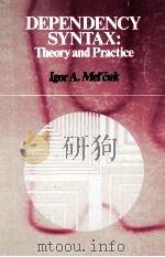 DEPENDENCY SYNTAX:THEORY AND PRACTICE（1988 PDF版）