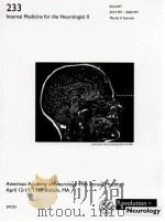 INTERNAL MEDICINE FOR THE NEUROLOGIST Ⅱ 1997 PDF电子版封面