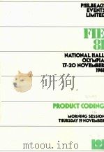 PRODUCT CODING MORNING SESSION THURSDAY 19 NOVEMBER（1981 PDF版）