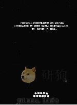 PHYSICAL CONSTRAINTS ON SOUNDS GENERATED BY VERY SMALL EAARTHQUAKES（ PDF版）