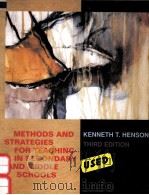 METHODS AND STRATEGIES FOR TEACHING IN SECONDARY AND MIDDLE SCHOOLS THIRD EDITION 1996 PDF电子版封面 0801316251