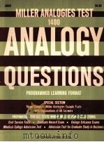 MILLER ANALOGIES TEST 1400 ANALOGY QUESTIONS 1969 PDF电子版封面