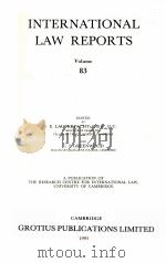 INTERNATIONAL LAW REPORTS VOLUME 83（1990 PDF版）