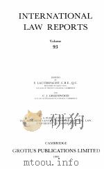 INTERNATIONAL LAW REPORTS VOLUME 93（1993 PDF版）