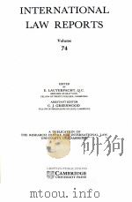 INTERNATIONAL LAW REPORTS VOLUME 74（1987 PDF版）