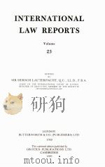 INTERNATIONAL LAW REPORTS VOLUME 23（1960 PDF版）