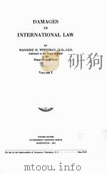 DAMAGES IN INTERNATIONAL LAW VOLUME I 1937 PDF电子版封面