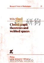 Closed graph theorems and webbed spaces（1978 PDF版）
