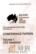 21st International Cosmic Ray Conference:CONFERENCE PAPERS（1990 PDF版）