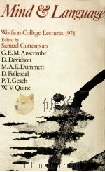 Mind and Language: wolfson college lectures 1974（1977 PDF版）