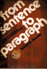 FROM SENTENCE TO PARAGRAPH 1980 PDF电子版封面 ROBERT G.BANDER