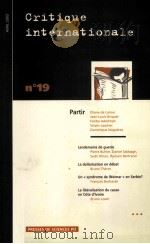 Critique Internationale No.19（ PDF版）