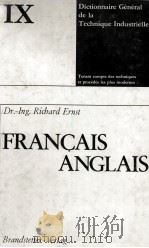 COMPREHENSIVE DICTIONARY OF ENGINEERING AND TECHNOLOGY VOLUME IX FRENCH-ENGLISH（1982 PDF版）