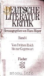 DEUTSCHE LITERATURKRITIK BAND 4 VOM DRITTEN REICH BIS ZUR GEGENWART (1933-1968)（1978 PDF版）