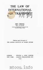 THE LAW OF INTERNATIONAL AIR TRANSPORT（1962 PDF版）