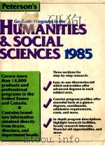 GRADUATE PROGRAMS IN THE HUMANITIES AND SOCIAL SCIENCES 1985（1984 PDF版）
