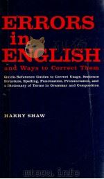 ERRORS IN ENGLISH AND WAYS TO CORRECT THEM（1970 PDF版）