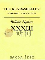 KEATS SHELLEY MEMORIAL BULLETIN ROME NO.XXXIII 1982 PDF电子版封面 TIMOTHY WEBB