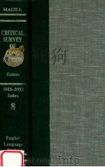 CRITICAL SURVEY OF LONG FICTION ENGLISH LANGUAGE SERIES ESSAYS INDEX 8（1983 PDF版）