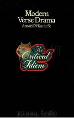MODERN VERSE DRAMA 1977 PDF电子版封面 ARNOLD P.HINCHLIFFE