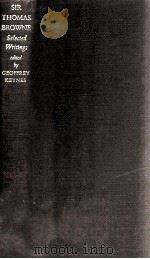 SIR THOMAS BROWNE SELECTED WRITINGS（1968 PDF版）