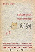 SERIOUS SONG FOR STRING ORCHESTTRA PDF电子版封面