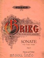 EDITION PETERS Nr.1340 SONATE Opus8 KLAVIER UND VIOLINE PDF电子版封面 GRIEG