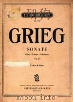 EDITION BREITKOPF Nr.750 SONATE OP.13 Violine&Piano PDF电子版封面 GRIEG