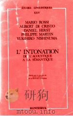 l'Intonation:de l'acoustique a la semantique（1981 PDF版）