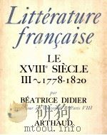litterature francaise:le xviii siecle III-1778-1820（1976 PDF版）
