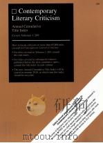 CONTEMPORARY LITERARY CRITICISM ANNUAL CUMULATIVE TITLE INDEX COVERS VOLUMES 1-269（ PDF版）