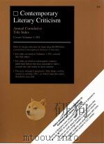 CONTEMPORARY LITERARY CRITICISM ANNUAL CUMULATIVE TITLE INDEX COVERS VOLUMES 1-292 PDF电子版封面
