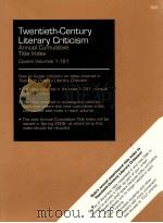 TWENTIETH-CENTURY LITERARY CRITICISM ANNUAL CUMULATIVE TITLE INDEX COVERS VOLUMES 1-161（ PDF版）