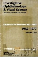 INVESTIGATIVE OPHTHALMOLOGY AND VISUAL SCIENCE A JOURNAL OF CLINICAL AND BASIC RESEARCH CUMULATIVE A（1977 PDF版）