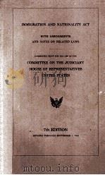 IMMIGRATION AND NATIONALITY ACT WITH AMENDMENTS AND NOTES ON RELATED LAWS 1980 PDF电子版封面
