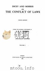 DICEY AND MORRIS ON RHE CONFLICT OF LAWE 1980 PDF电子版封面 0420456902 J.H.C.MORRIS