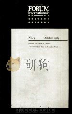 FORUM INTERNATIONALE  NO.5  OCTOBER 1984（1984 PDF版）