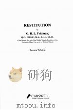 Restitution 1992 PDF电子版封面 9780459556730;0459556738 G. H. L. Fridman