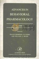 ADVANCES IN BEHAVIORAL PHARMACOLOGY VOLUME 3（1981 PDF版）