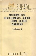 MATHEMATICAL DEVELOPMENTS ARISING FROM HILBERT PROBLEMS VOLUME 2（ PDF版）