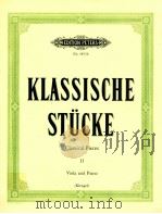 CLASSICAL PIECES Viola and Piano Ⅱ PDF电子版封面