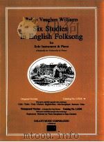Six Studies in English Folksong for Solo instrument & Piano (Originally for Violoncello & Piano) 1927 PDF电子版封面
