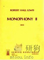Monophony Ⅱ oboe 1973 PDF电子版封面
