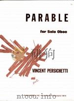 Parable for Solo Oboe Op.109 1972 PDF电子版封面