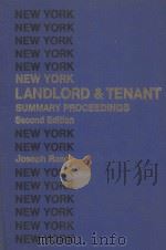NEW YORK LANDLORD AND TENANT SUMMARY PROCEEDINGS  VOLUME TWO  SECOND EDITION（1971 PDF版）
