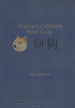 DEERING'S PENAL CODE  APPENDIX OF SELECTED PENAL PROVISIONS OF OTHER CODES  INCLUDING ENACTMENT（1980 PDF版）