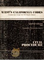 WEST'S CALIFORNIA CODES  COMPACT EDITION 1980 CIVIL PROCEDURE（1980 PDF版）