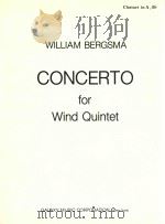 concerto for wind quintet flute oboe bassoon horn clarinet in A Bb 1960 PDF电子版封面