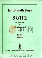 suite im alten stil fur Streichquartett op.23 partitur stimmen 1908 PDF电子版封面