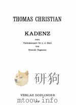 Kadenz zum Violinkonzert Nr.4 d-Moll von Niccolo Paganini 03 043 1979 PDF电子版封面